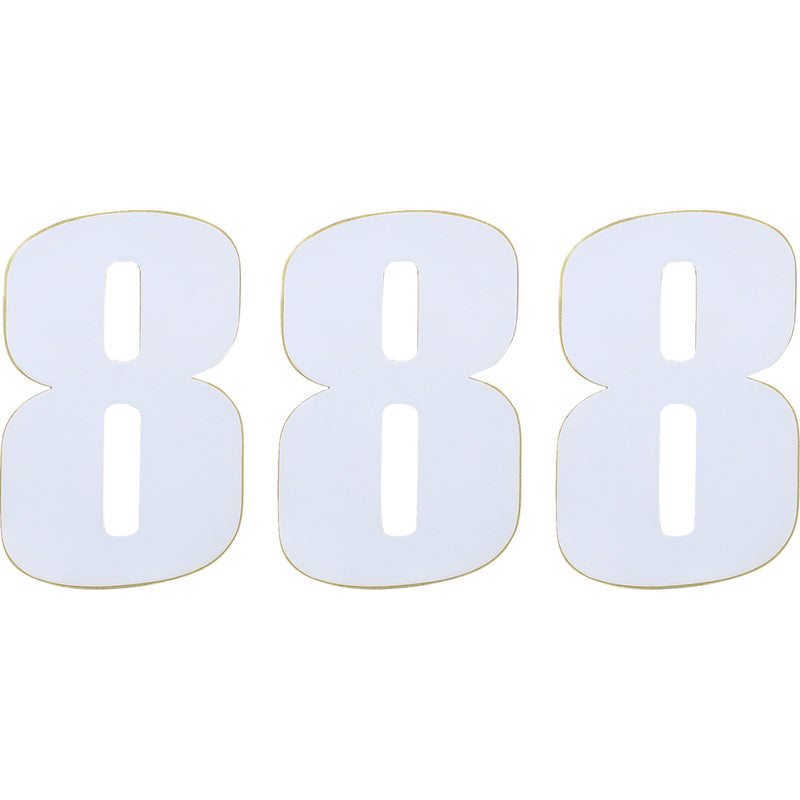Moose Racing Race Number 8 - White - 4.5" 80008
