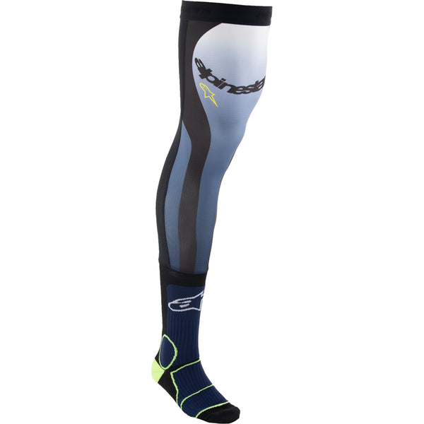 Alpinestars Knee Brace Socks - Navy/Black/Yellow - Small/Medium 4701324-7455-SM