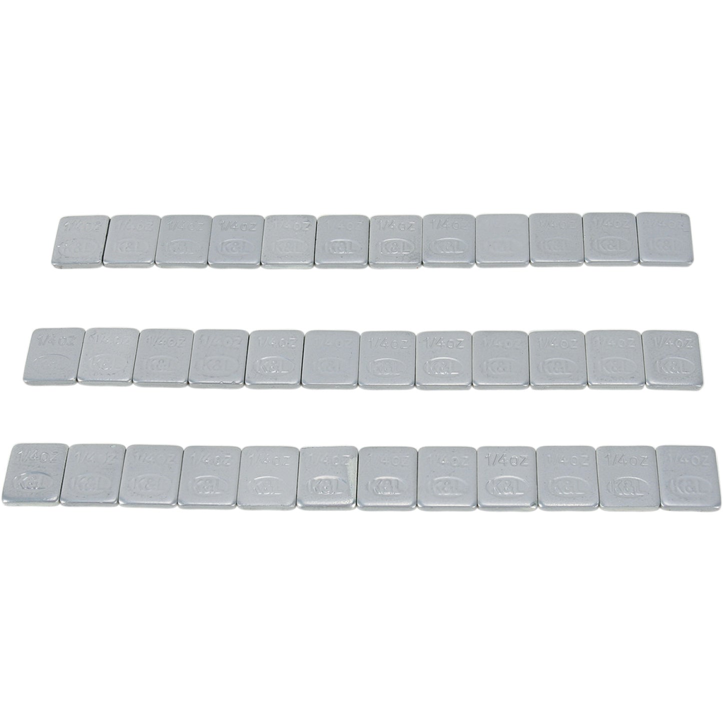 K&L Supply Wheel Weights - Rectangle - Adhesive Stick-On - Silver - 36 Pack 32-2415 | Tire Mounting & Balancing Products