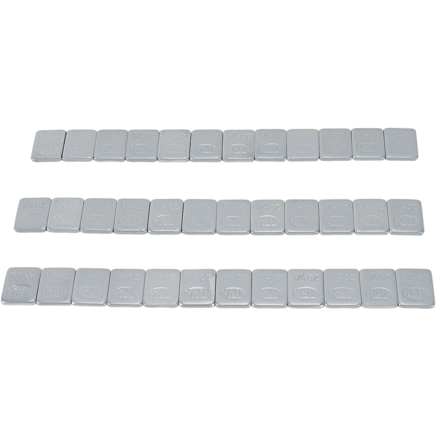 K&L Supply Wheel Weights - Rectangle - Adhesive Stick-On - Silver - 36 Pack 32-2415 | Tire Mounting & Balancing Products