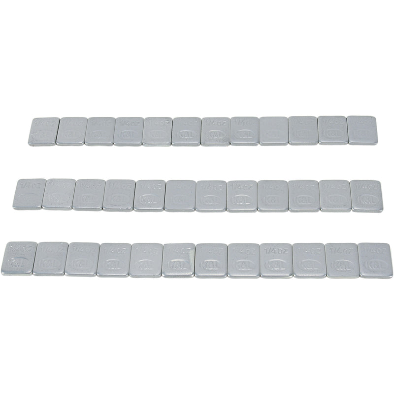 K&L Supply Wheel Weights - Rectangle - Adhesive Stick-On - Silver - 36 Pack 32-2415 | Tire Mounting & Balancing Products