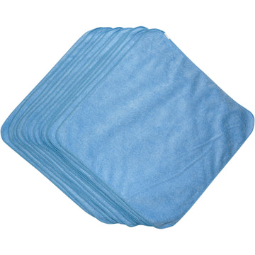 Hardline Microfiber Towels - Blue - 12-Pack M16260B | PO Lishes & Wa X Es