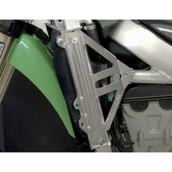 Works Connection Radiator Brace Set - Silver - Kawasaki 18-298