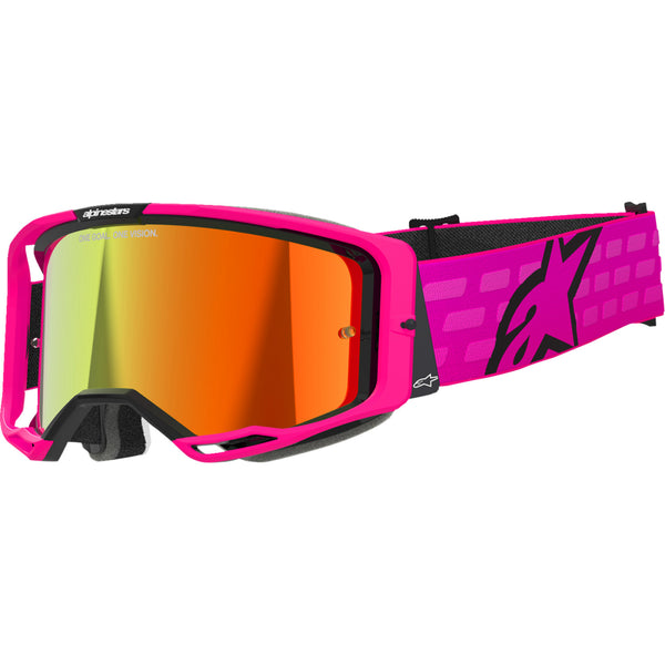 Alpinestars Vision 8 Goggle - Corp - Pink - Red Mirror Lens 5101625-3083