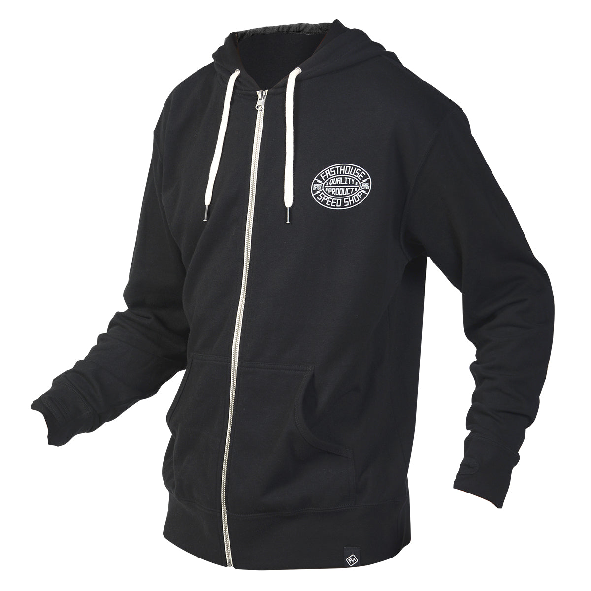 Fasthouse Forge Hooded Zip Up Black - Medium
