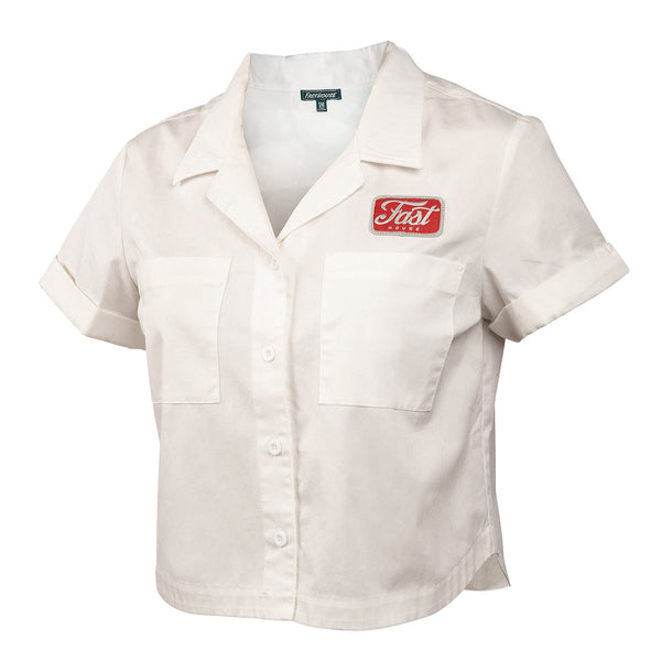 Fasthouse Women's Garage Talk SS Button Up, Off White XL