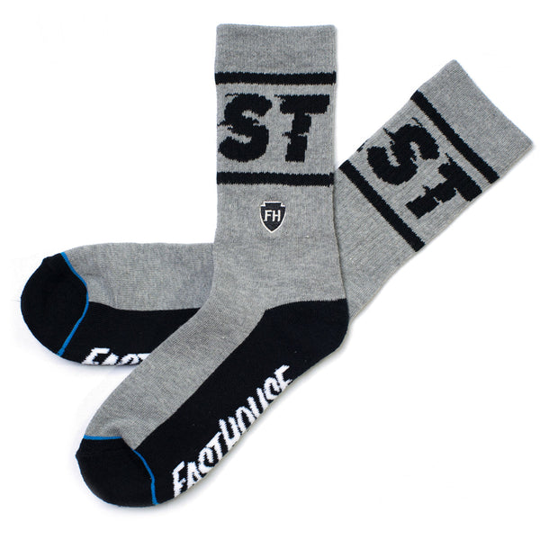 Fasthouse Bronson Sock, Grey/Black - OS
