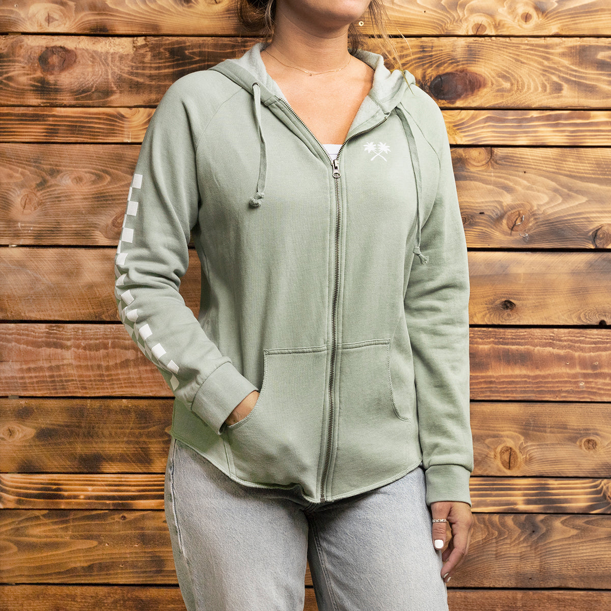 Haven Women's Hooded Zip-Up - Sage