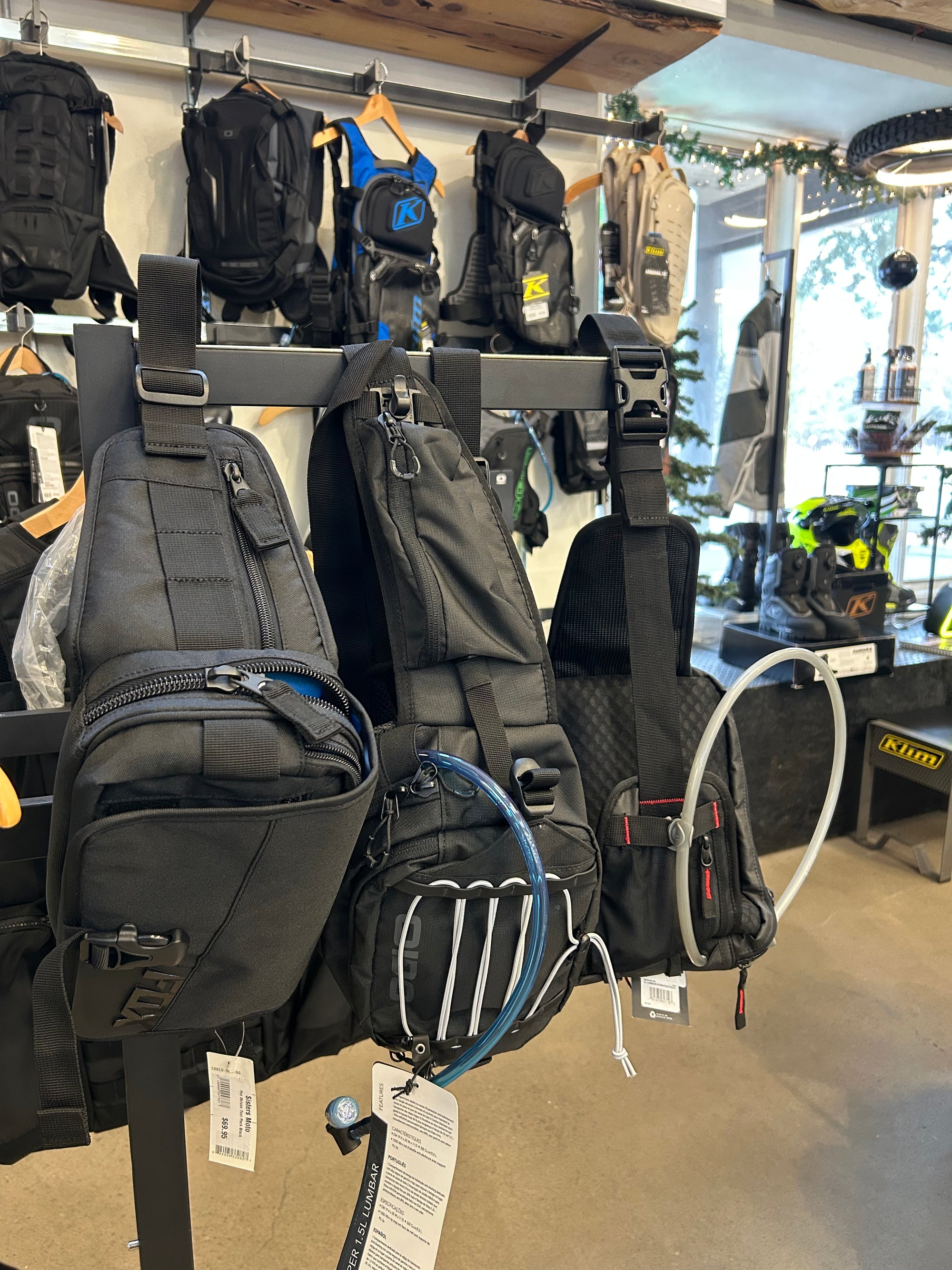 Off-road boots and protective gear at Sisters Moto