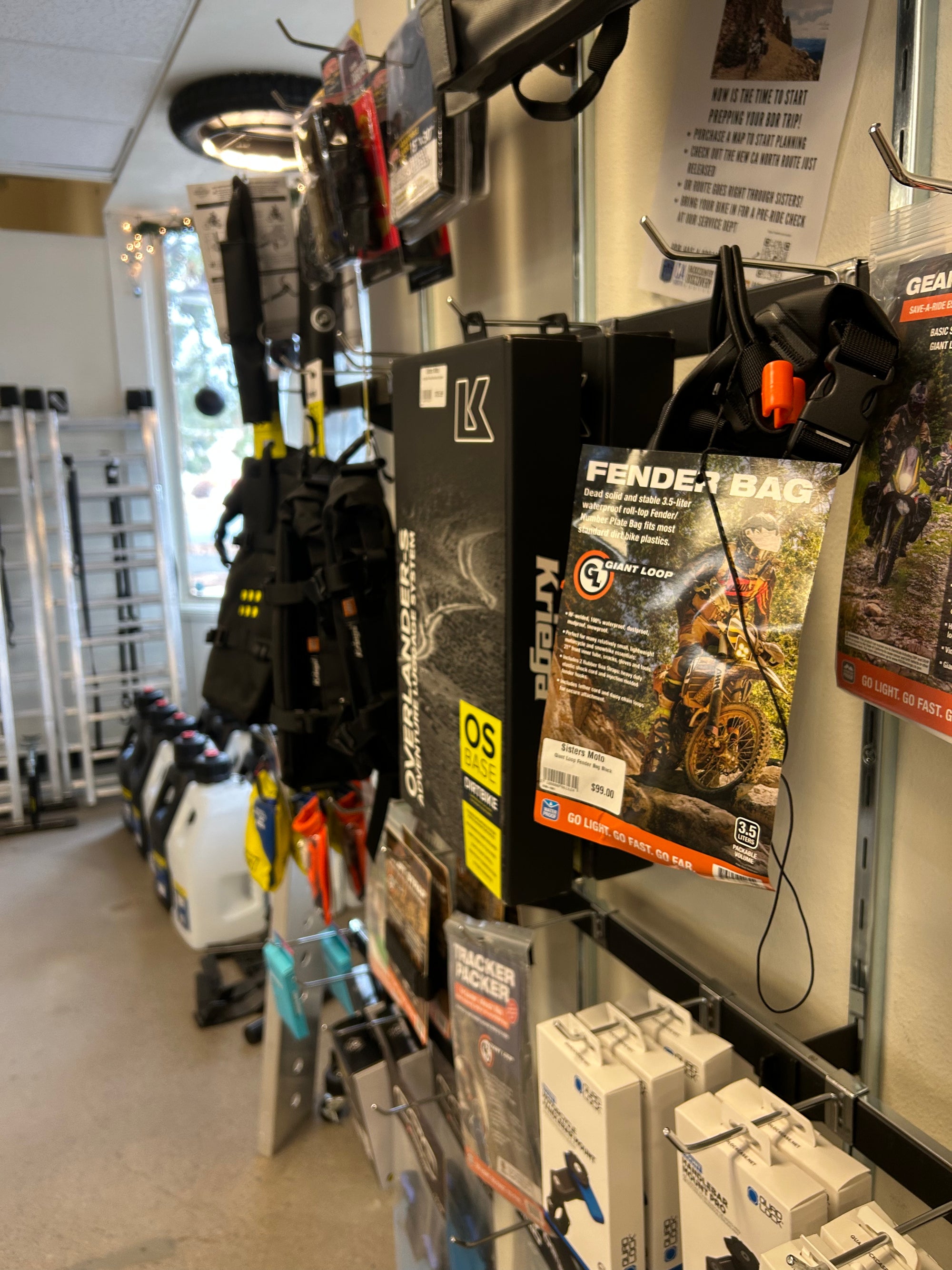 Front counter at the Sisters Moto shop in Sisters, Oregon
