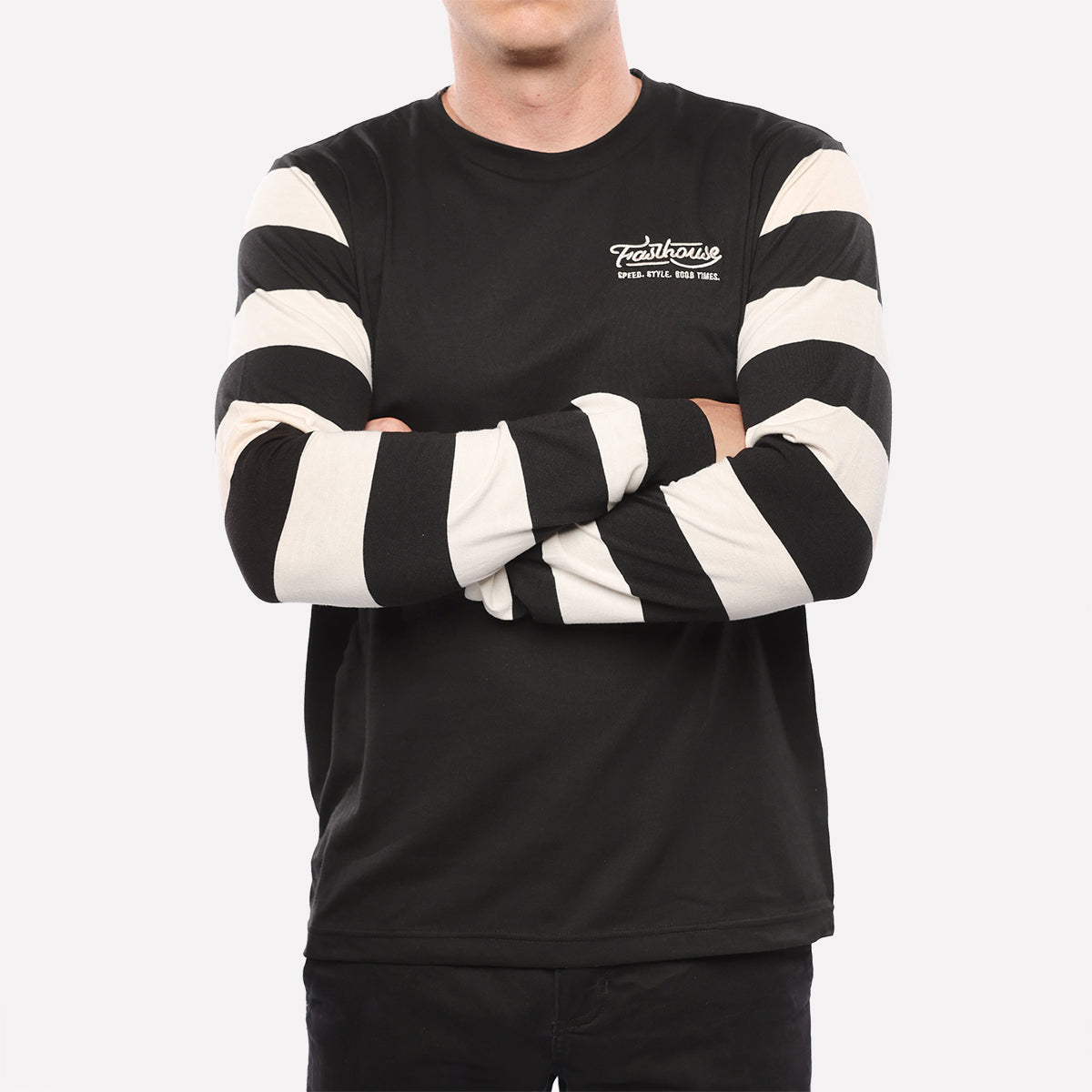 Jailbreak Stripe Long Sleeve Tee - Black