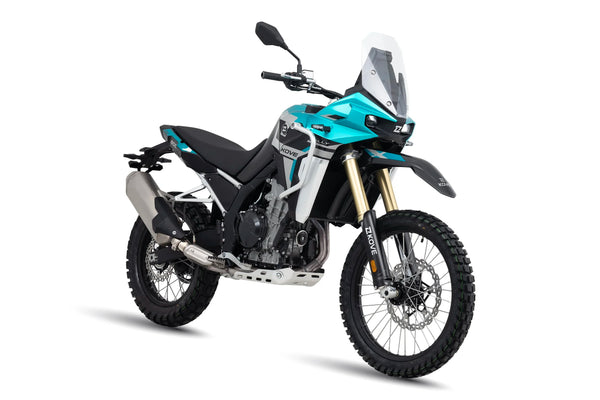 2027 Kove 800X Rally in green, right front three-quarter view