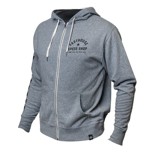 Fasthouse Star Hooded Zip-Up, Heather Grey LG