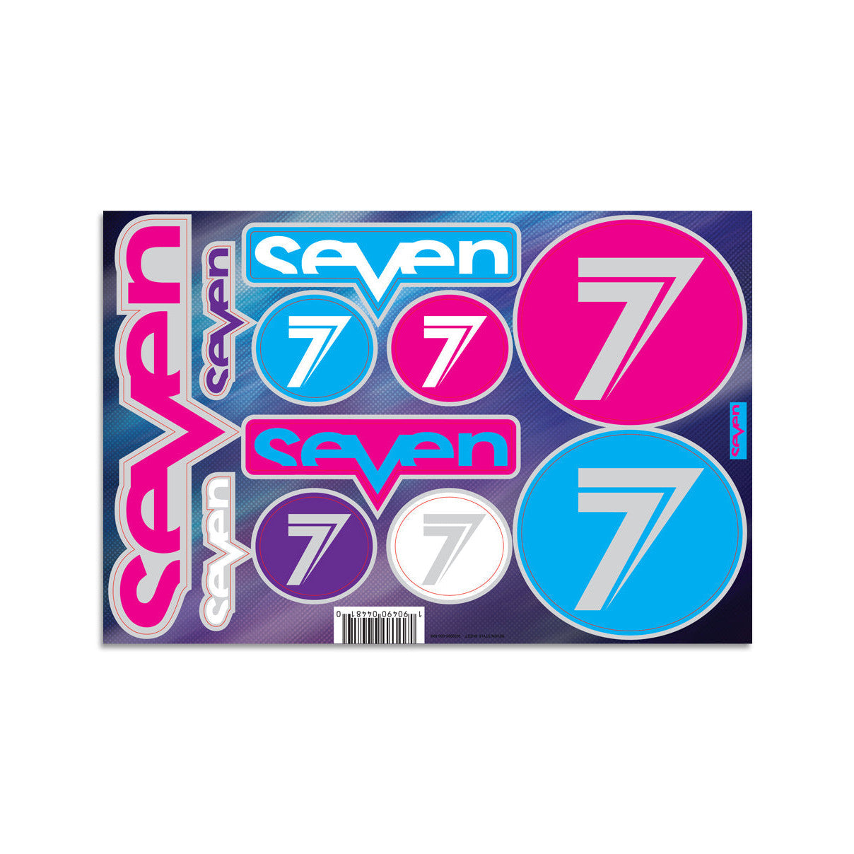 Seven Brand Sticker Sheet, Cyan