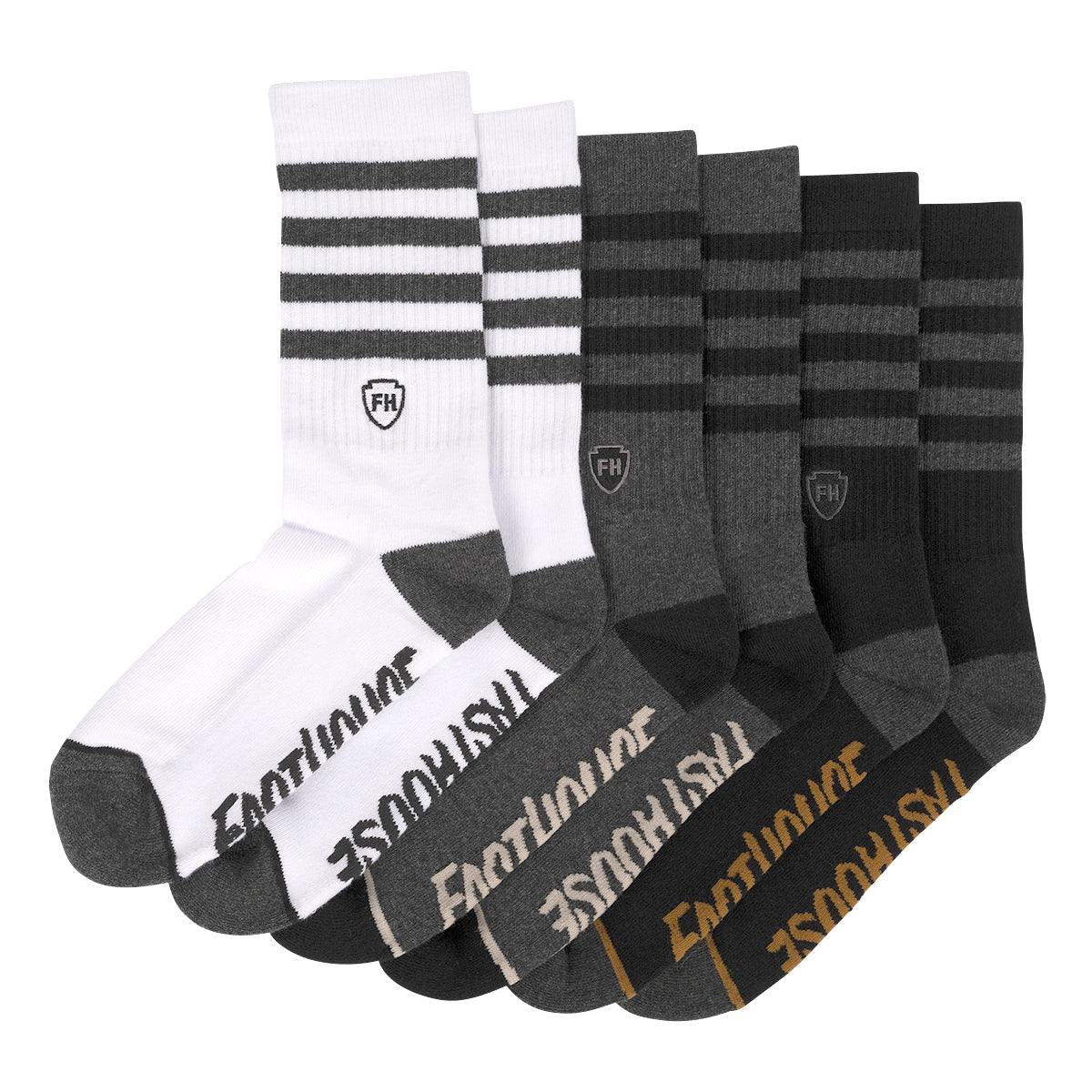 Fasthouse Striped Crew Socks Black/White - OS