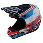 Troy Lee Designs SE4 Youth Helmet Skooly Blue/Orange - YL