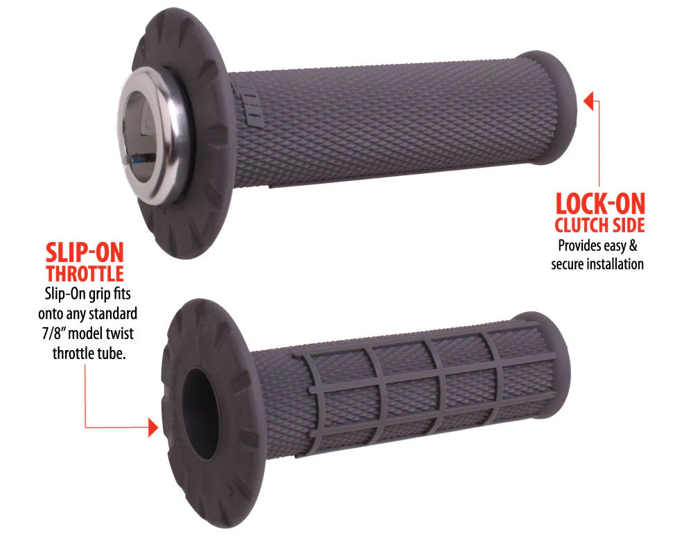 ODI Universal Lock-On Grips Pro Half-Waffle White / Black (Soft)