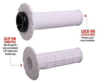 ODI Universal Lock-On Grips Pro Half-Waffle White / Black (Soft)