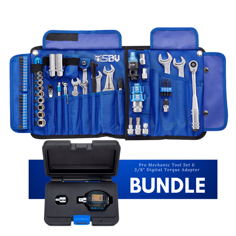 SBV Tools PRO MECHANIC Motorcycle Tool Set PLUS Digital Torque Adapter Bundle - ALL BRANDS by SistersMoto