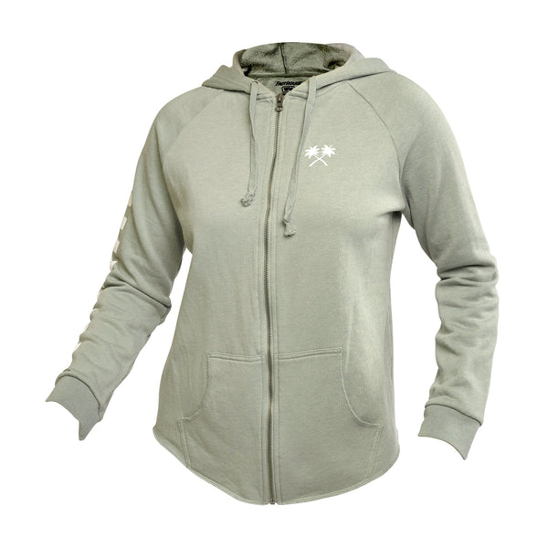 Fasthouse Womens Haven Hooded Zip-up Sage L