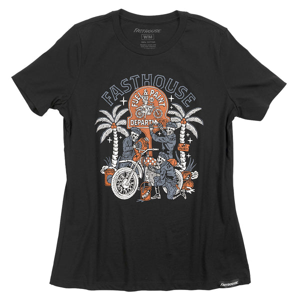 Fasthouse Women's Macabre Tee, Black Mineral Wash - W2XL
