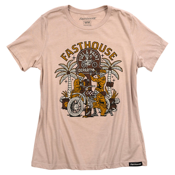 Fasthouse Women's Macabre Tee, Heather Pink Gravel-WSM