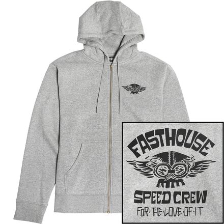 Fasthouse Love Of It Hooded Zip-Up Fleece Heather Gray - Medium
