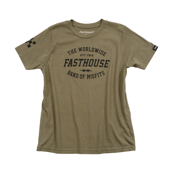 Fasthouse Coalition Tee, Military Green - YXL