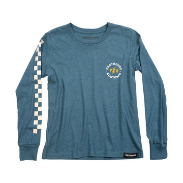 Easy Rider Long Sleeve Youth Tee - Heather Teal