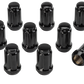 16/Pk 12mmx1.25 Tapered Lug Nuts 60' Splined Black