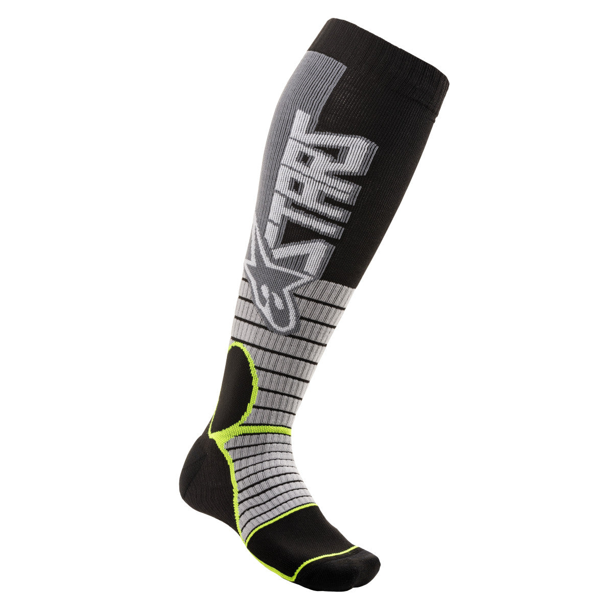 Alpinestars MX Plus Socks Cool Grey/Yellow LG by Western Power Sports