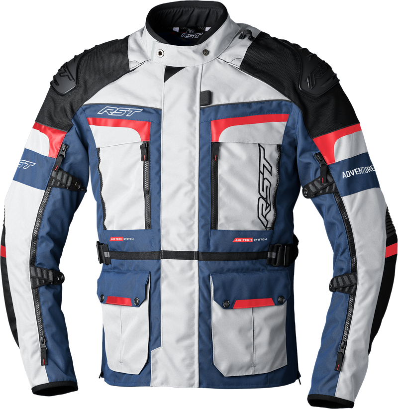RST Pro Series Adventure X CE Textile Jacket - Silver/Blue/Red - 5XL