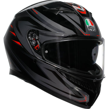 AGV K3 Helmet - Syth - Black/Red - Small 2118381004-021-S | Street Full Face Adult Helmet