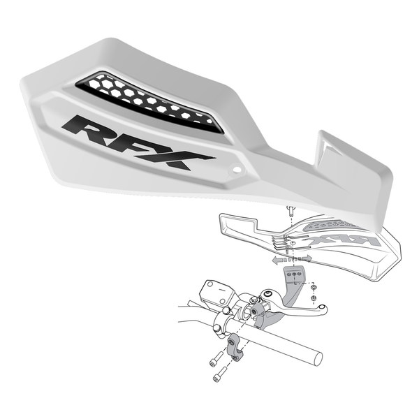 RFX Race Series Handguard White Inc Mount Kit FXGU 10100 55WH