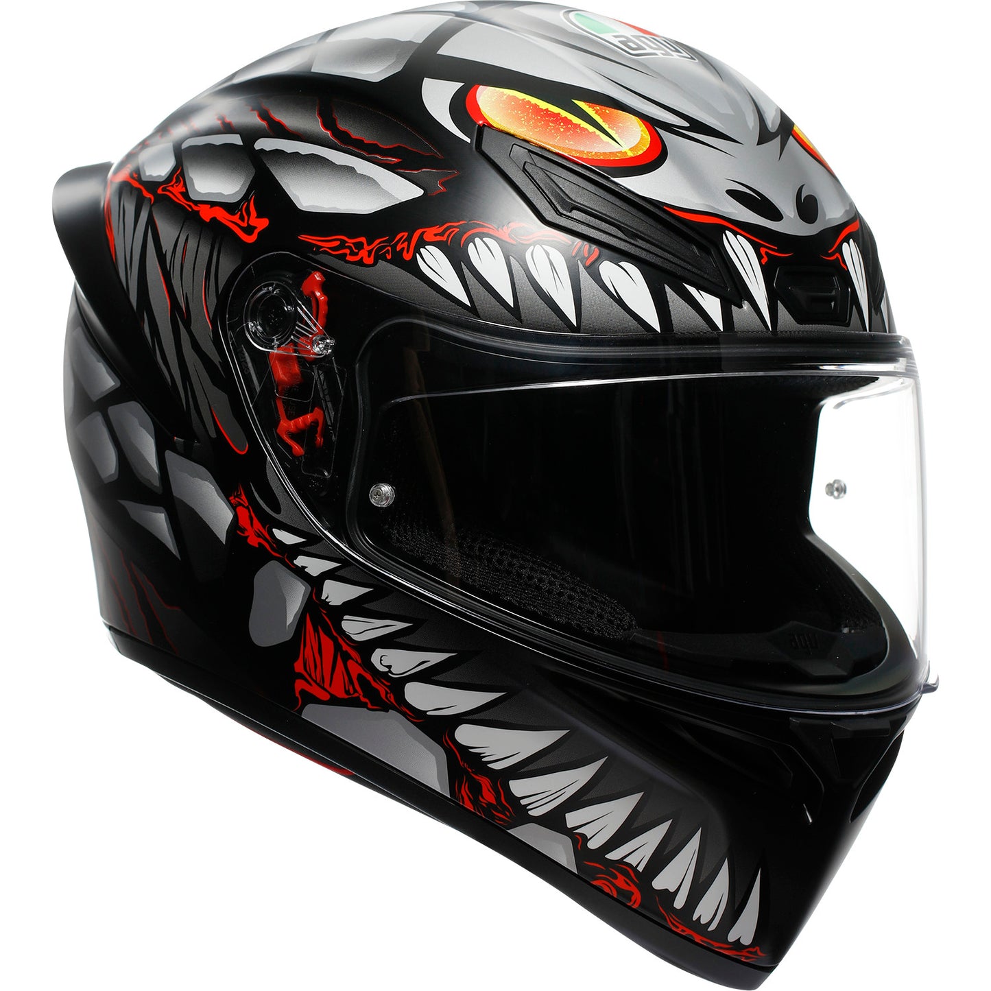 AGV K1 S Helmet - Lyzard - Matte Black/Gray/Red - XL 2118394003-044-XL | Street Full Face Adult Helmet