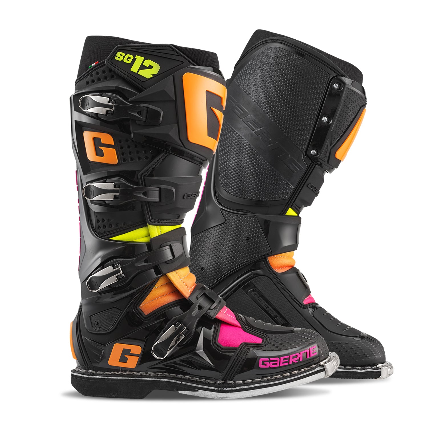 Sg12 Le Boots Black/Orange/Pink Sz 12