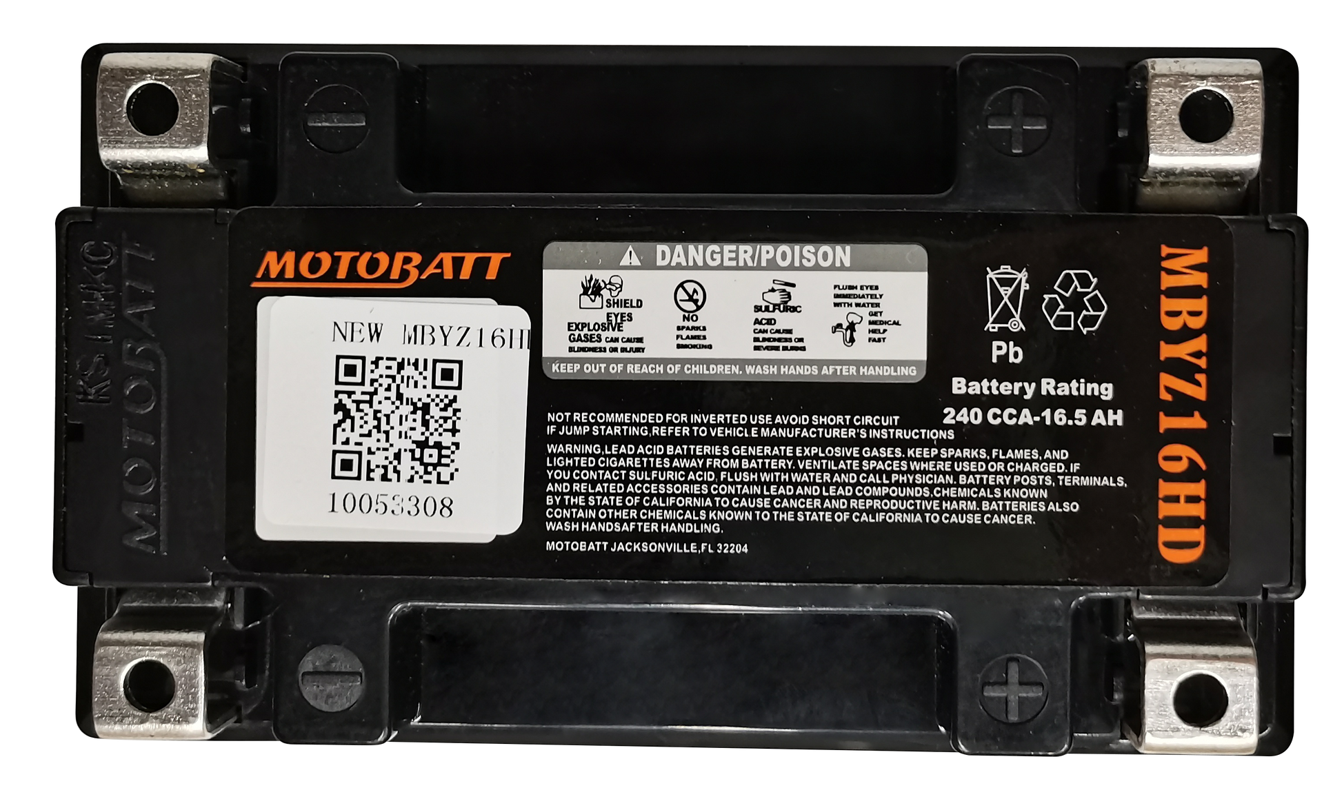 Battery Mbyz16hd Sealed Factory Activated
