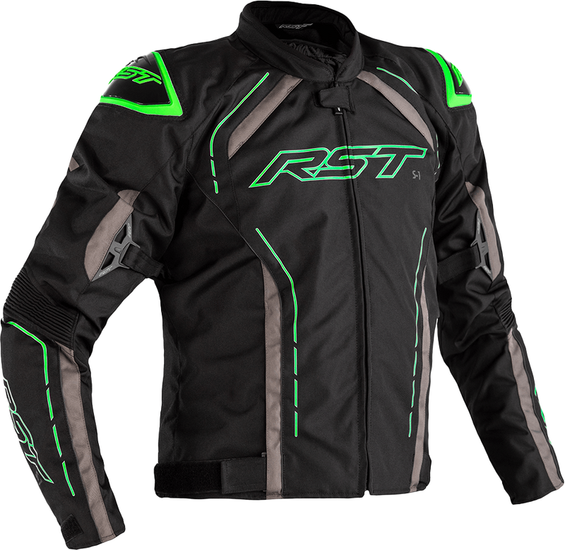 RST S1 CE Textile Jacket - Black/Grey/Neon Green - S