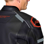RST S1 D3O Leather CE Jacket - Black/Grey/Red - 3XL