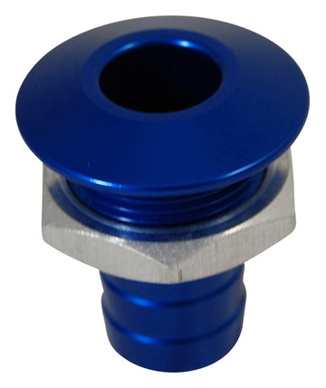 Billet Thru Hull Water Fitting Bilge Pump Outlet Blue