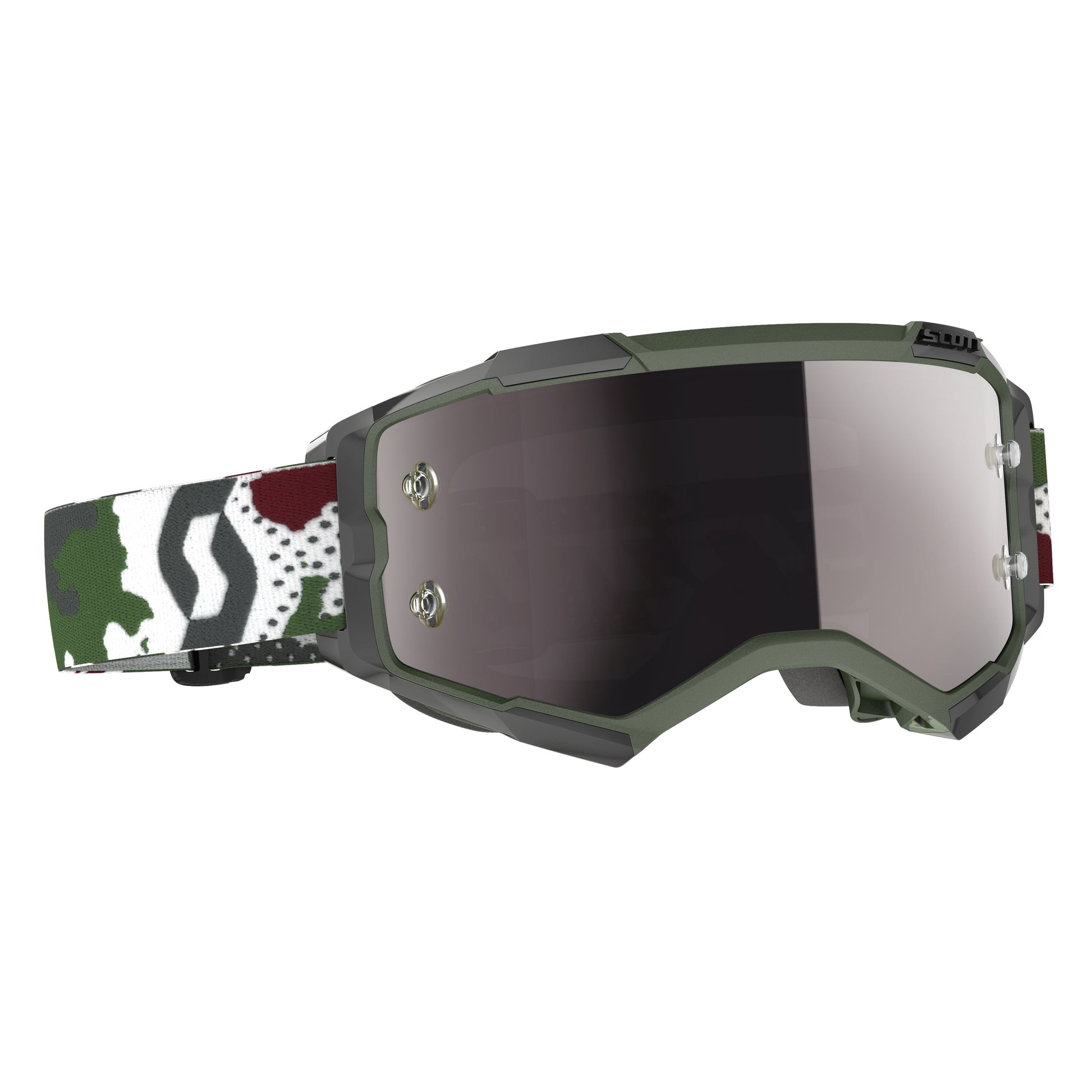 Fury Goggle Dark Green/White Camo W/Silver Chrome Works