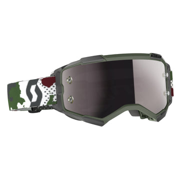 Fury Goggle Dark Green/White Camo W/Silver Chrome Works