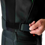 RST S1 D3O Leather CE Jacket - Black/Grey/Fluro Green - M