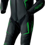 RST S1 D3O CE Leather Suit - Black/Grey/Fluro Green - L