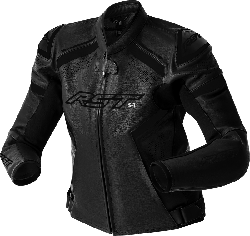 RST Women's S1 D3O Leather CE Jacket - Black/White - 3XL