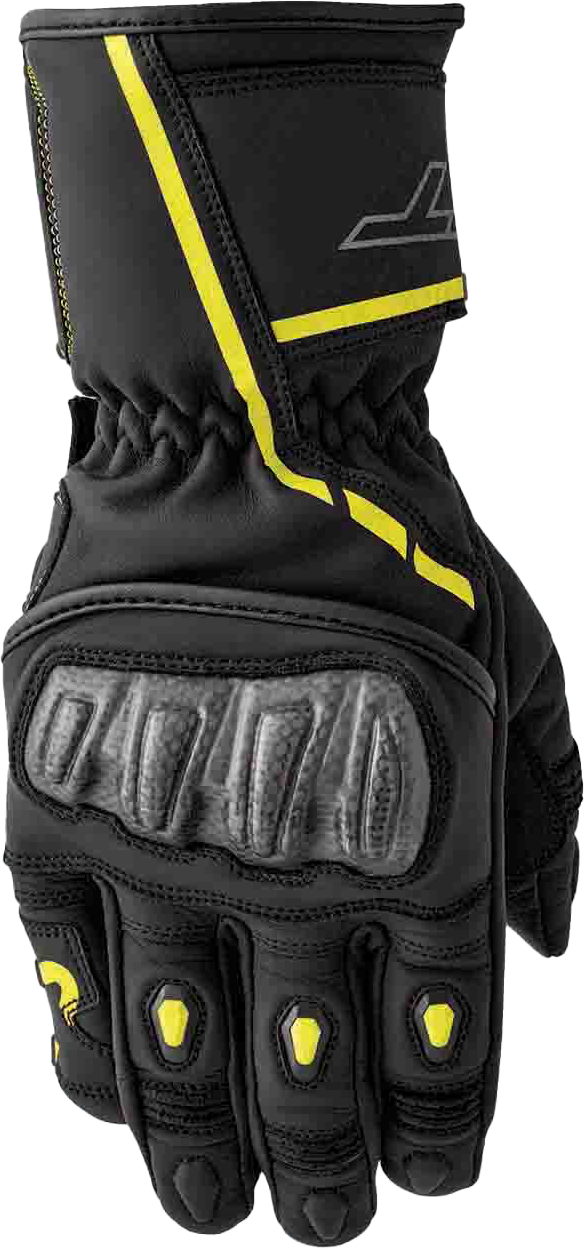RST S1 CE Leather Glove - Black/Fluro Yellow - 2XL