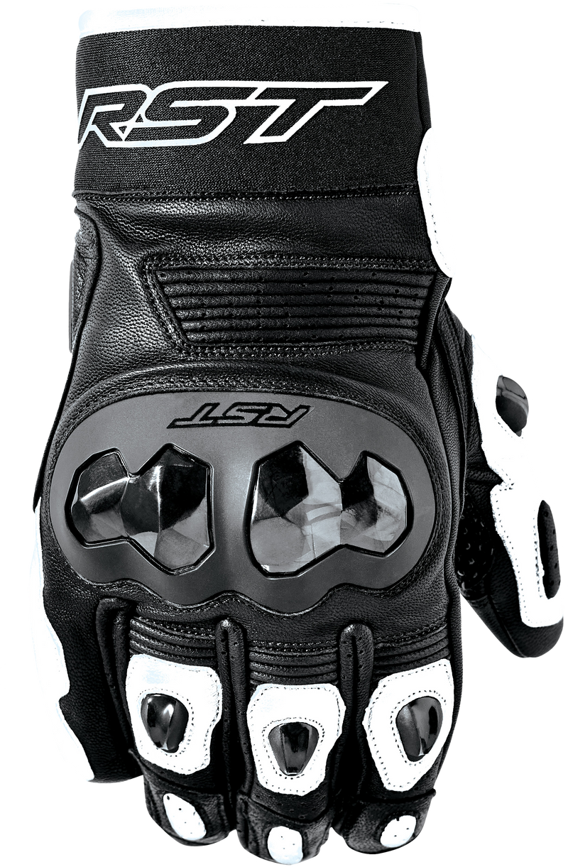 RST Freestyle 3 D3O CE Leather Glove - Black/White - 2XL