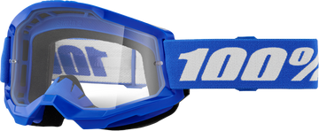 100% Strata 2 Junior Goggle Blue Clear Lens