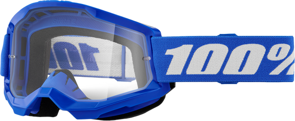 100% Strata 2 Junior Goggle Blue Clear Lens