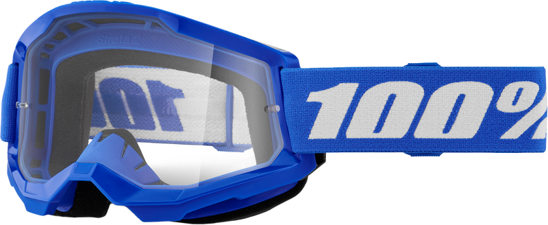 100% Strata 2 Junior Goggle Blue Clear Lens